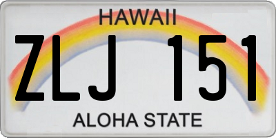 HI license plate ZLJ151