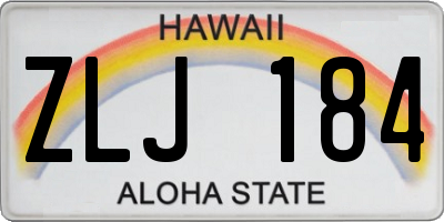 HI license plate ZLJ184