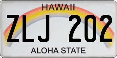 HI license plate ZLJ202