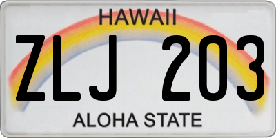 HI license plate ZLJ203
