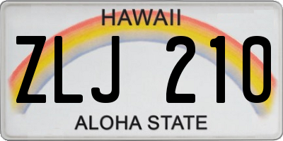 HI license plate ZLJ210