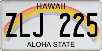 HI license plate ZLJ225