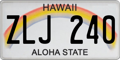 HI license plate ZLJ240
