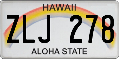 HI license plate ZLJ278