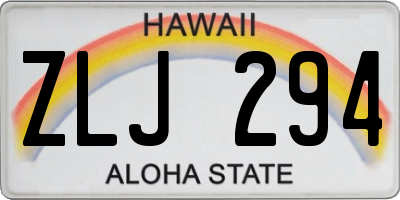 HI license plate ZLJ294