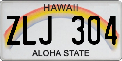 HI license plate ZLJ304