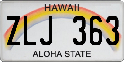 HI license plate ZLJ363