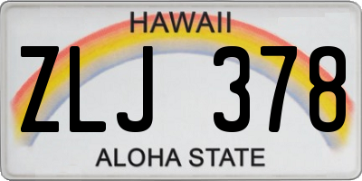 HI license plate ZLJ378