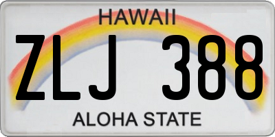 HI license plate ZLJ388