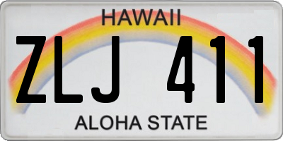 HI license plate ZLJ411