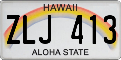 HI license plate ZLJ413