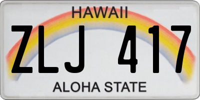 HI license plate ZLJ417