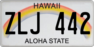 HI license plate ZLJ442