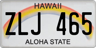 HI license plate ZLJ465