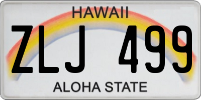 HI license plate ZLJ499