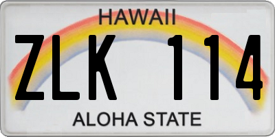 HI license plate ZLK114