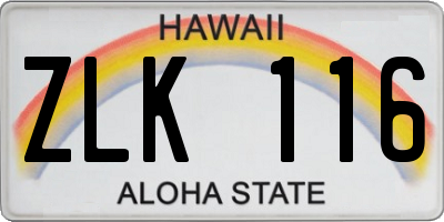 HI license plate ZLK116