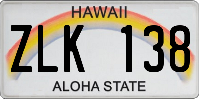 HI license plate ZLK138