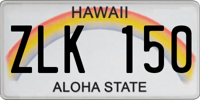 HI license plate ZLK150