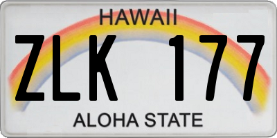 HI license plate ZLK177
