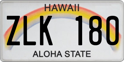 HI license plate ZLK180