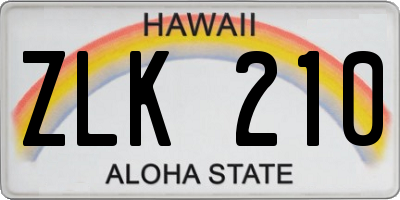 HI license plate ZLK210