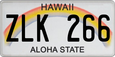 HI license plate ZLK266