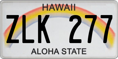 HI license plate ZLK277