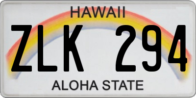 HI license plate ZLK294