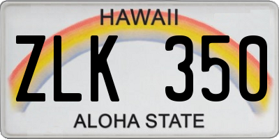 HI license plate ZLK350