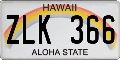 HI license plate ZLK366