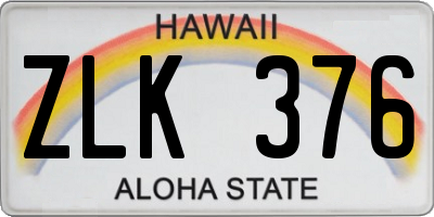 HI license plate ZLK376