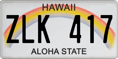 HI license plate ZLK417