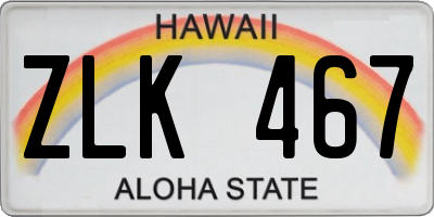 HI license plate ZLK467