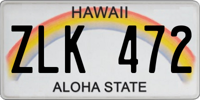 HI license plate ZLK472