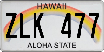 HI license plate ZLK477
