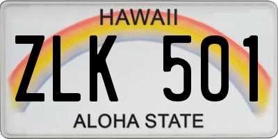 HI license plate ZLK501