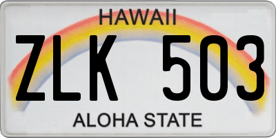 HI license plate ZLK503