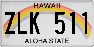 HI license plate ZLK511