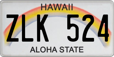 HI license plate ZLK524