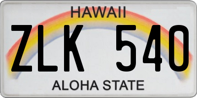 HI license plate ZLK540