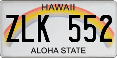HI license plate ZLK552