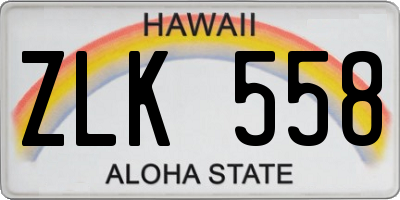 HI license plate ZLK558