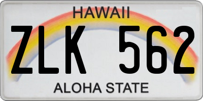 HI license plate ZLK562