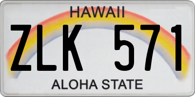 HI license plate ZLK571