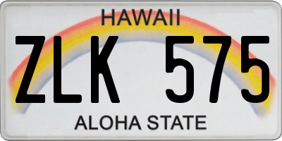 HI license plate ZLK575