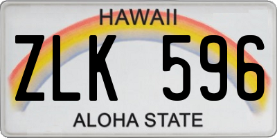 HI license plate ZLK596