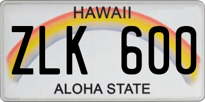 HI license plate ZLK600