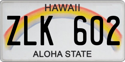 HI license plate ZLK602