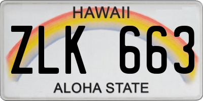 HI license plate ZLK663